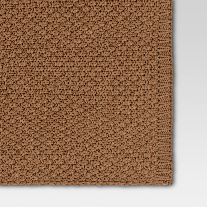 Oversized Recycled Knit Throw Blanket Brown - Threshold™
