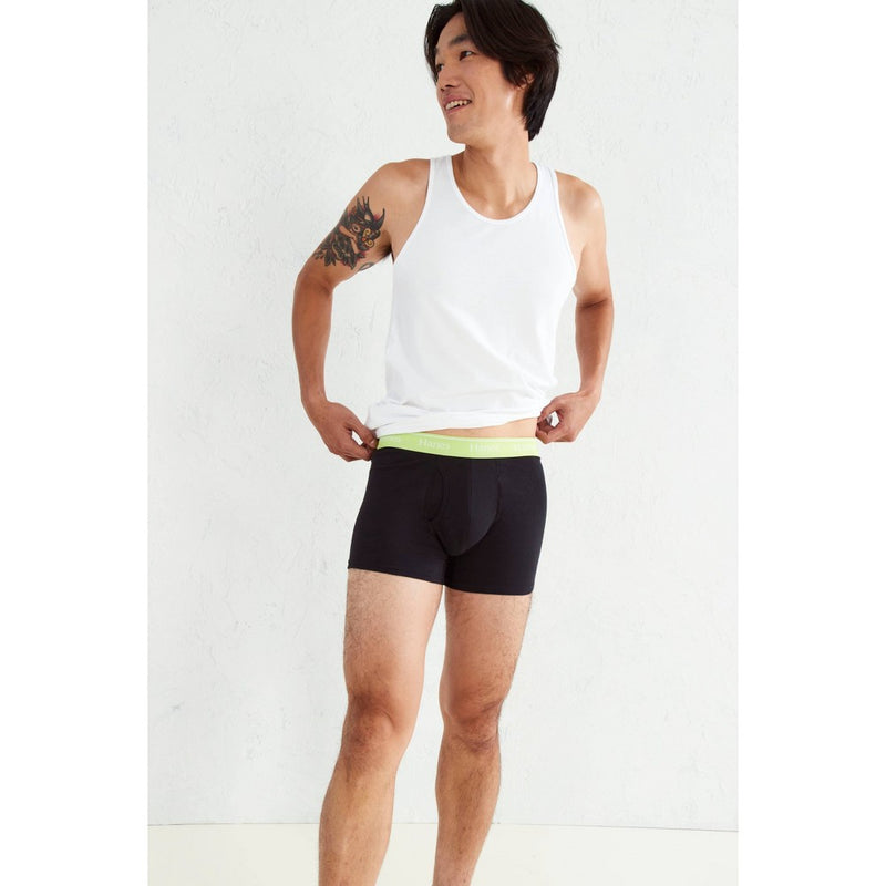 Hanes Originals Premium Men's Cotton Modal Stretch Comfort Flex Fit Boxer Briefs - Black M
