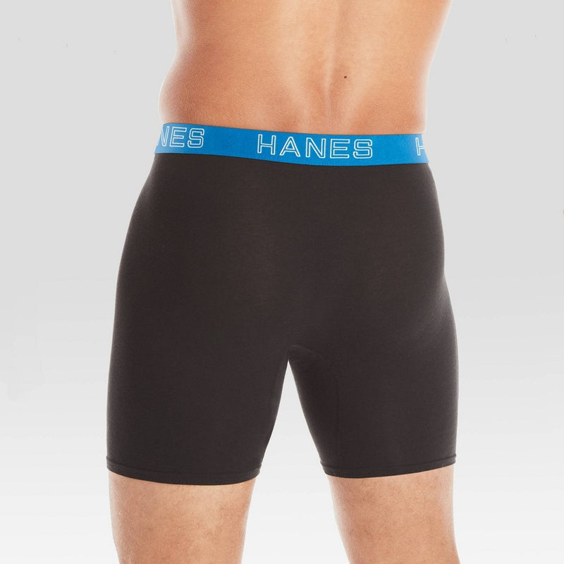 Hanes Originals Premium Men's Cotton Modal Stretch Comfort Flex Fit Boxer Briefs - Black M