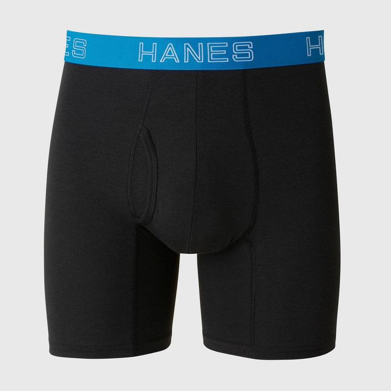 Hanes Originals Premium Men's Cotton Modal Stretch Comfort Flex Fit Boxer Briefs - Black M