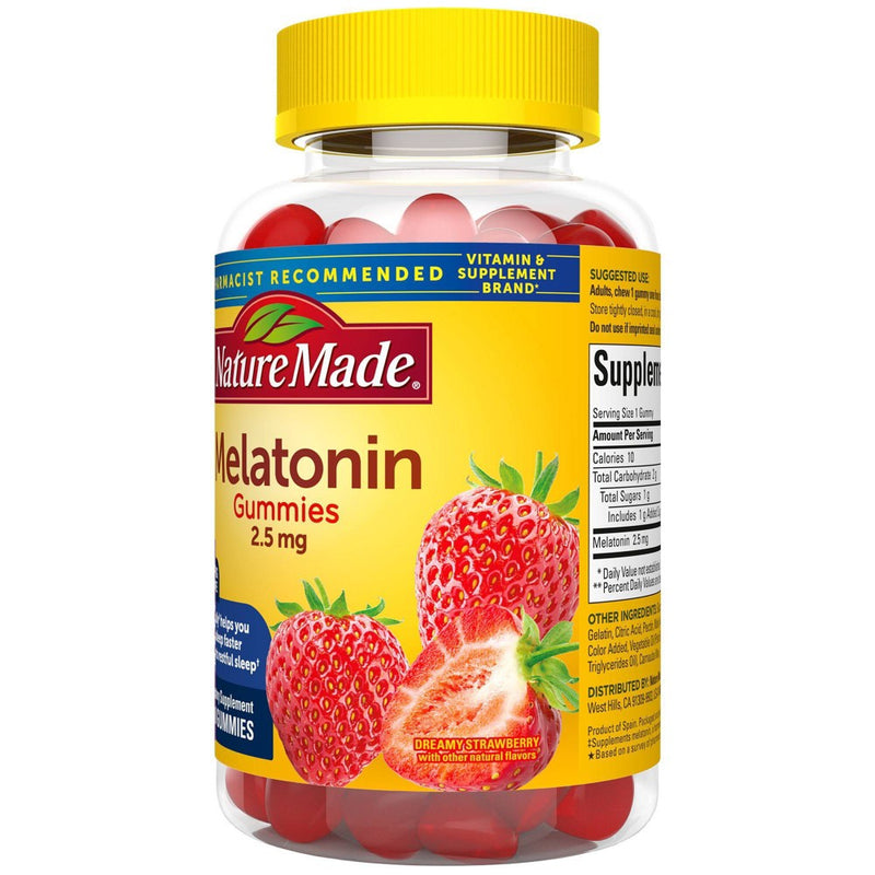 Nature Made Melatonin 100% Drug Free Sleep Aid for Adults 2.5mg Gummies - 80ct