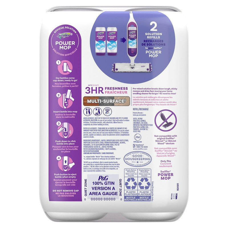 Swiffer Fresh Power Mop Floor Cleaning Solution - 2ct