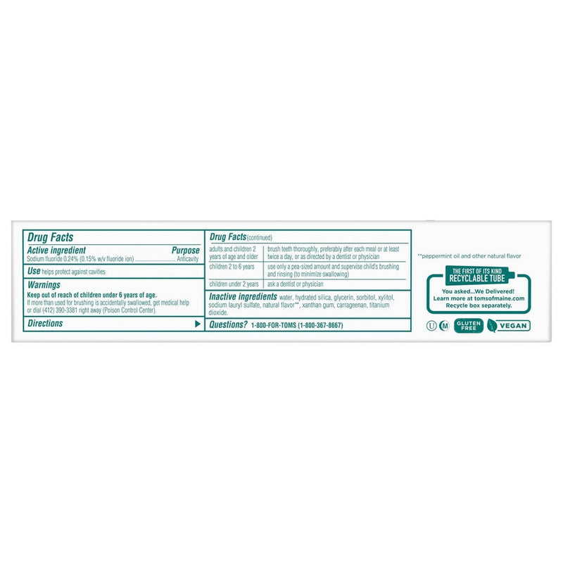 Tom's of Maine Luminous White Anti-Cavity Toothpaste - Clean Mint - 4oz