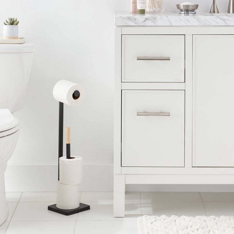 Freestanding Toilet Paper Holder Matte Black - Brightroom (LOCAL PICKUP ONLY)