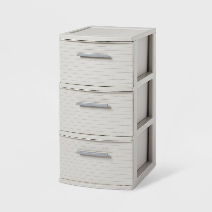 3 Drawer Medium Tower Dark Gray - Brightroom