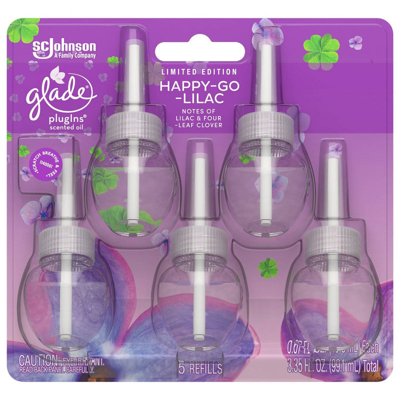Glade PlugIns Scented Oil Air Freshener Refills - Happy-Go-Lilac - 3.35oz/5pk