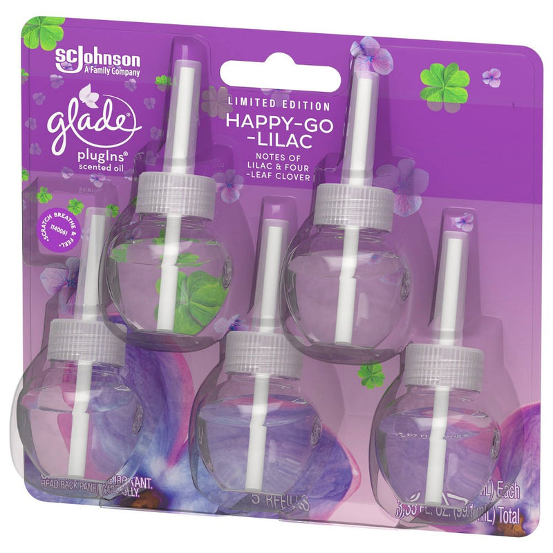 Glade PlugIns Scented Oil Air Freshener Refills - Happy-Go-Lilac - 3.35oz/5pk