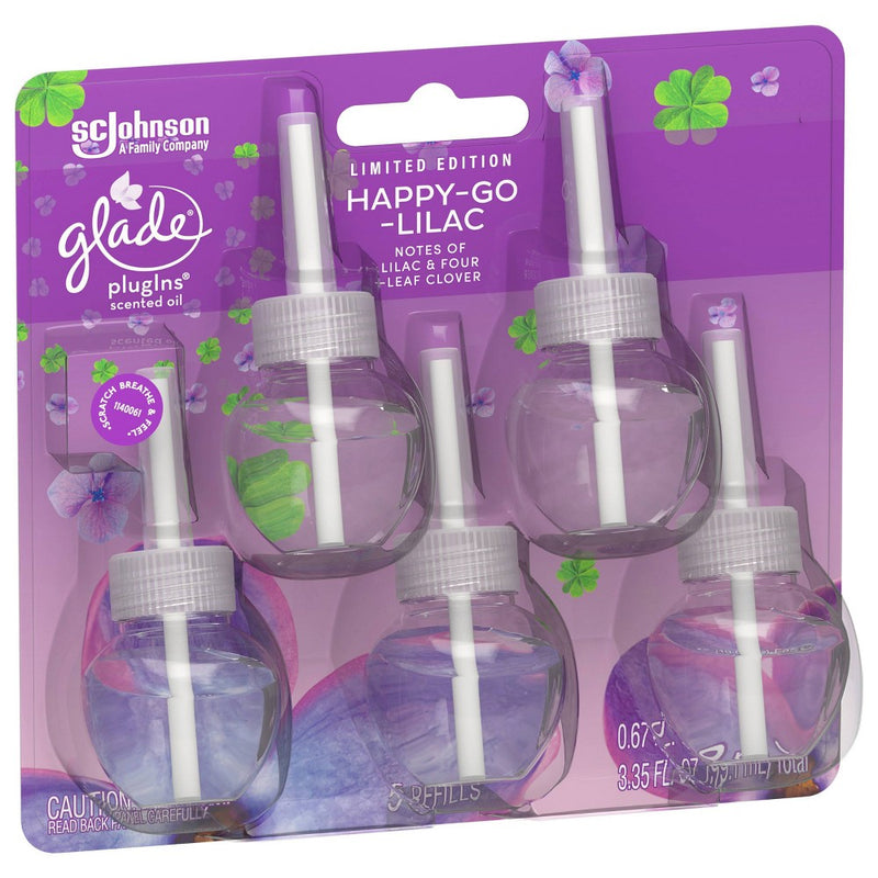 Glade PlugIns Scented Oil Air Freshener Refills - Happy-Go-Lilac - 3.35oz/5pk