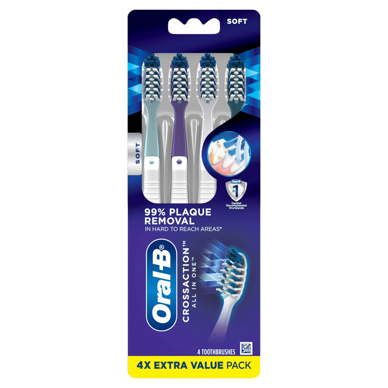 Oral-B CrossAction Soft Toothbrush - 4ct