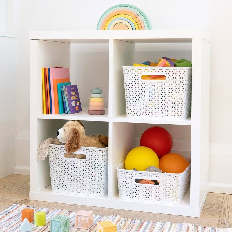 Y-Weave Medium Decorative Storage Basket White - Brightroom