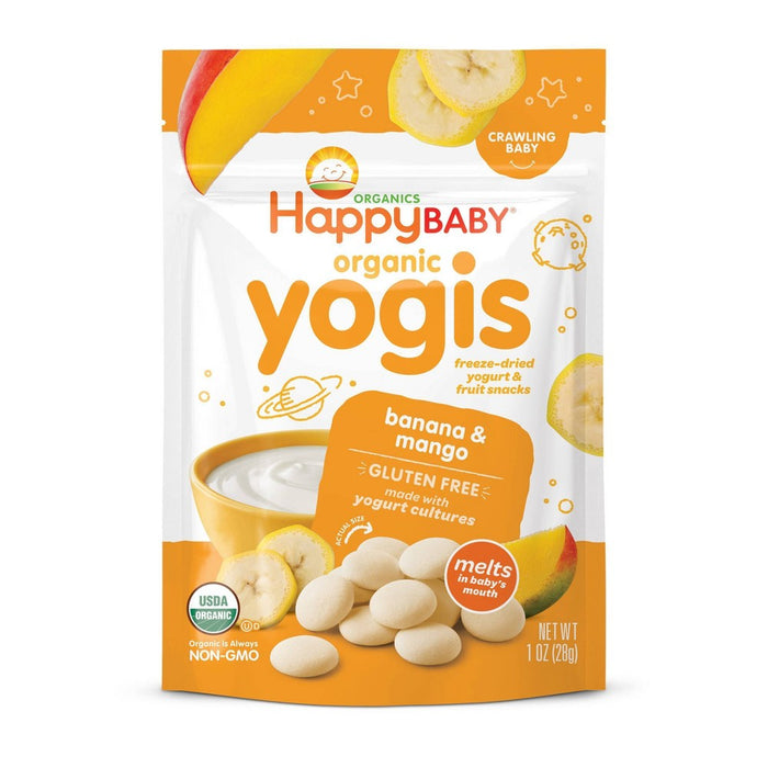HappyBaby Organic Yogis Banana & Mango Freeze-Dried Yogurt & Fruit Baby Snacks - 1oz