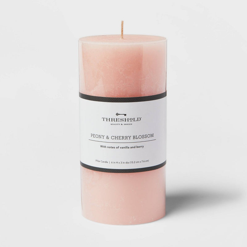 6" x 3" Pillar Cozy Peony and Cherry Blossom Pink - Threshold