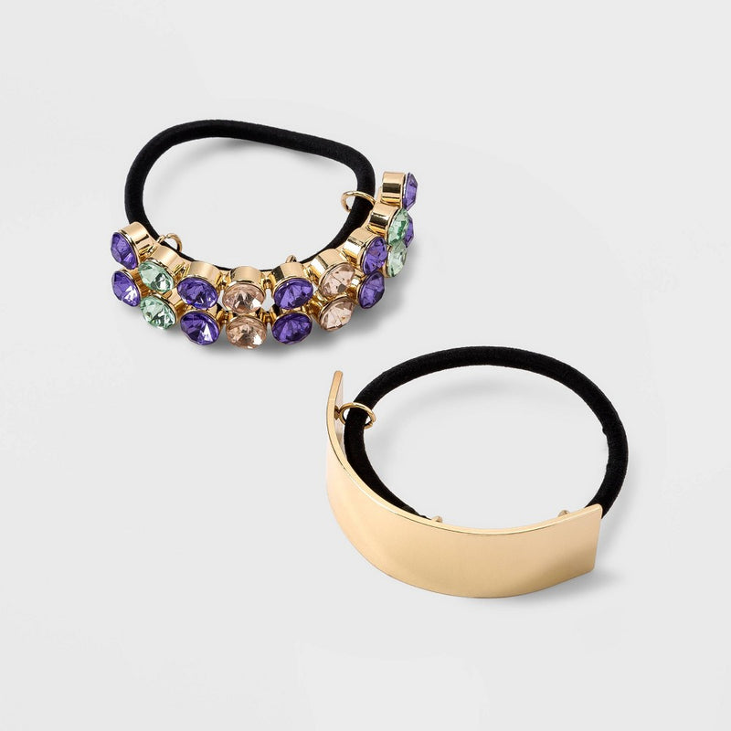 Stone Pony Hair Elastic Set 2pc - A New Day Purple