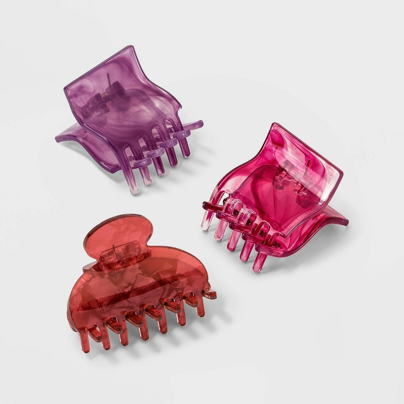 Acrylic Claw Hair Clip Set 3pc - A New Day Purple