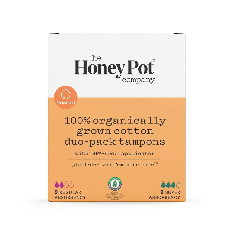 The Honey Pot Company Organic Cotton Duo-Pack Tampons - 18ct