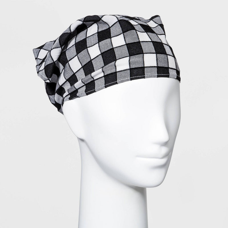 Gingham Check Fabric with Elastic Back Headscarf - Wild Fable Black