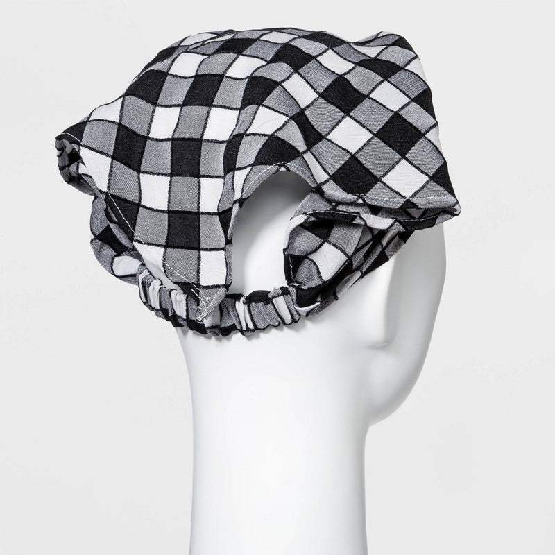 Gingham Check Fabric with Elastic Back Headscarf - Wild Fable Black