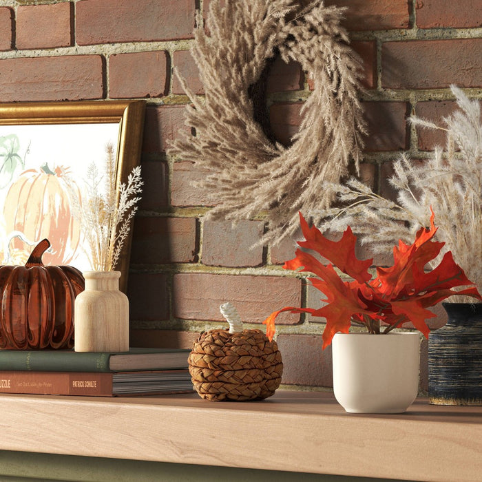 Small Grass Arrangement in Wood Pot - Threshold