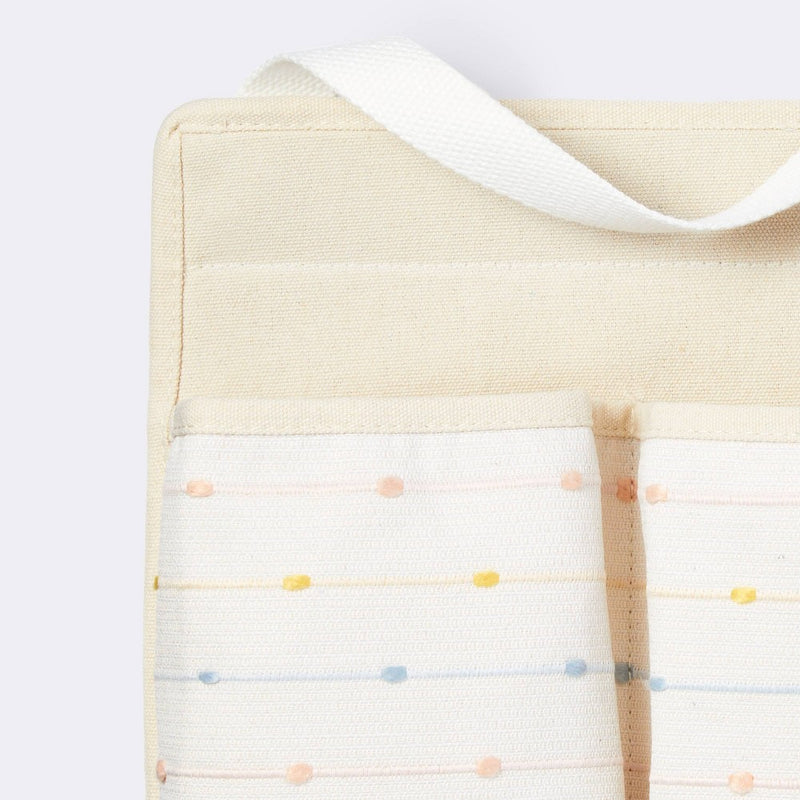 Wall Hanging Storage with Slub Stitching - Cream - Cloud Island