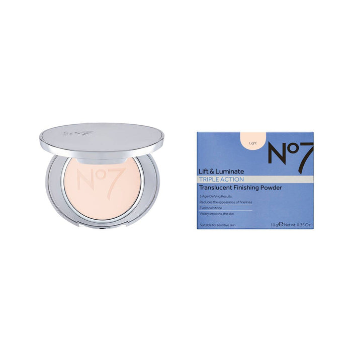 No7 Lift & Luminate Triple Action Translucent Finishing Pressed Powder - Light - .35oz