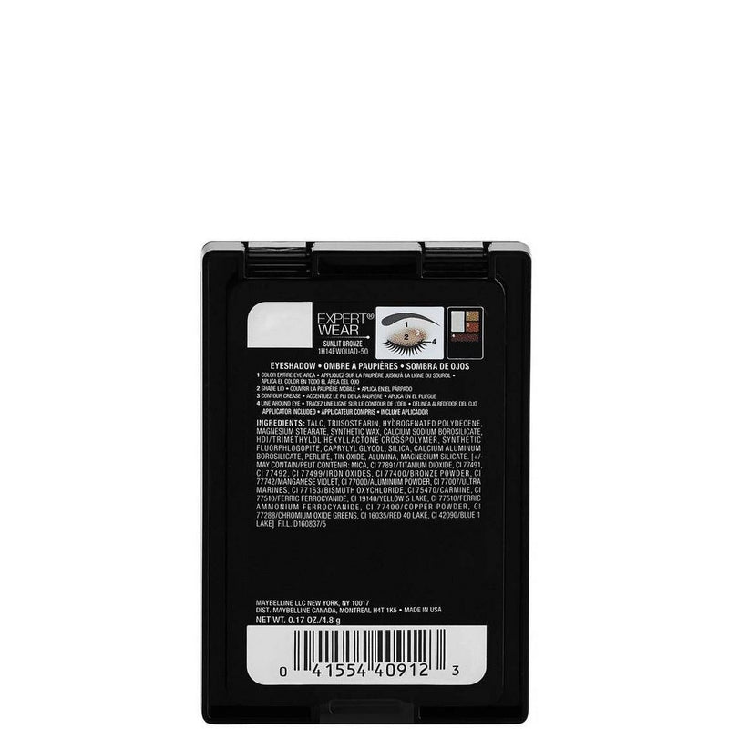Maybelline Expert Wear Eyeshadow Quads - 50Q Sunlit Bronze - 0.17oz