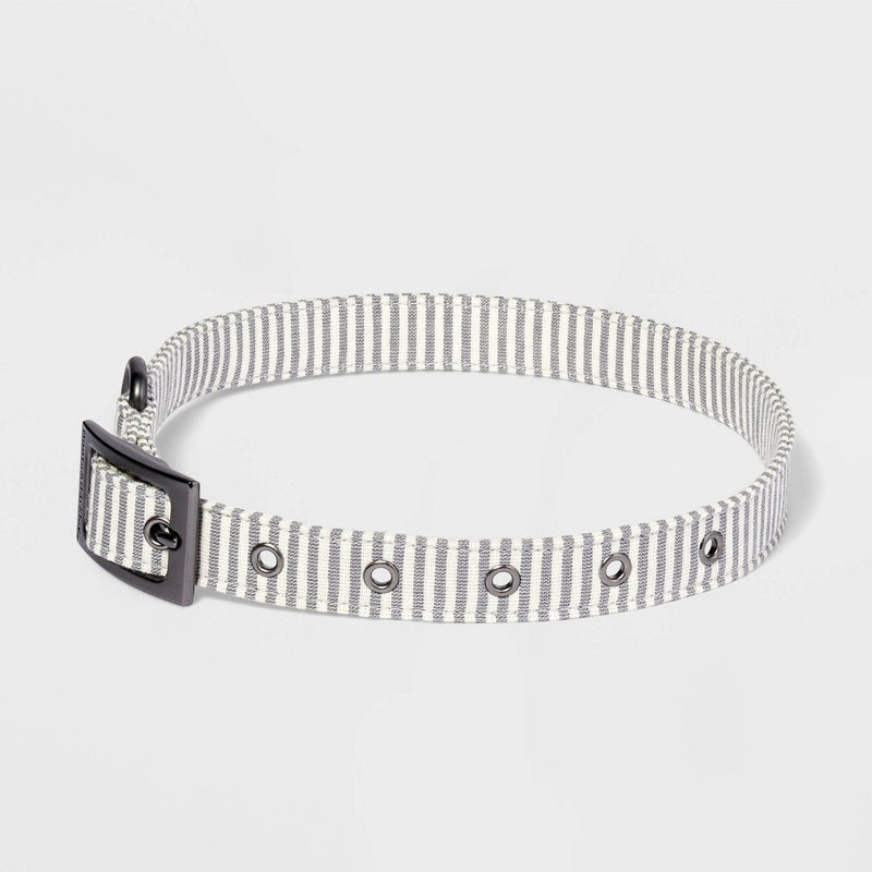 Striped Fashion Dog Collar with Pin Buckle - XL - Boots & Barkley