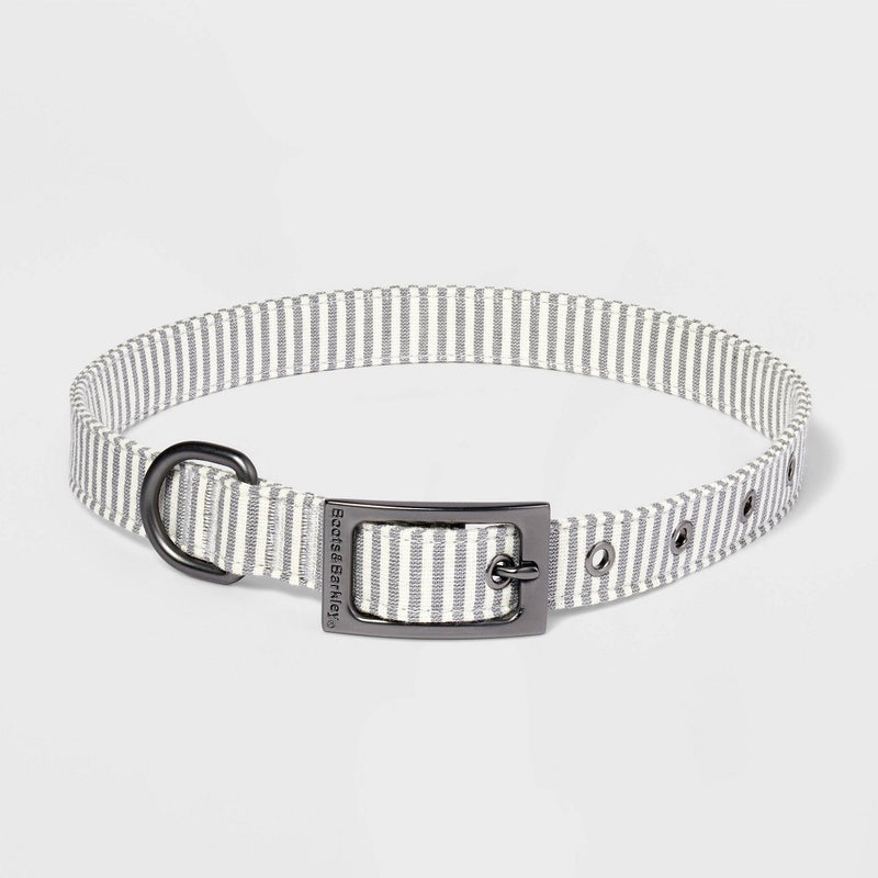 Striped Fashion Dog Collar with Pin Buckle - XL - Boots & Barkley