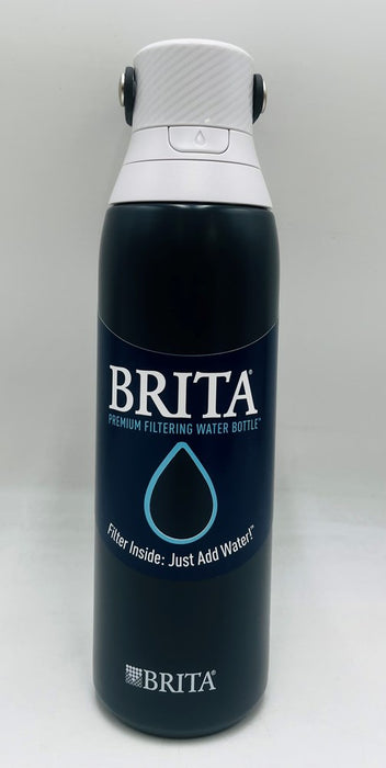 Brita 20oz Premium Double-Wall Stainless Steel Insulated Filtered Water Bottle - Dark Gray