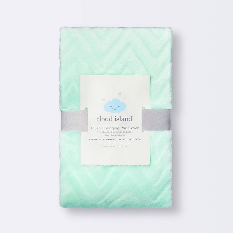 Plush Changing Pad Cover Chevron - Cloud Island Mint