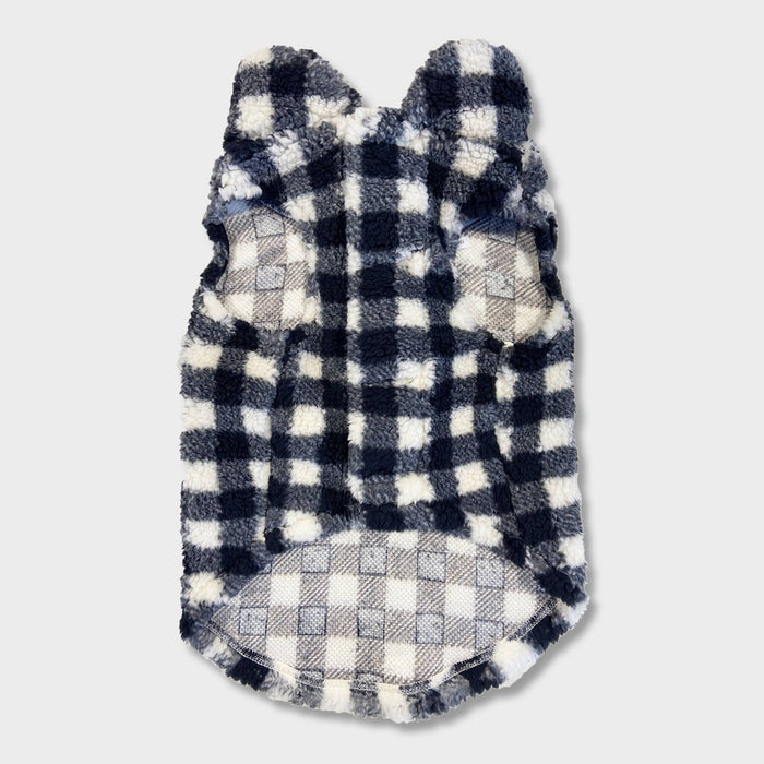 Grayson Pup Buff Check Sherpa Dog Vest - Black - XL