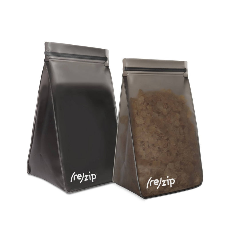 (re)zip Reusable Leak-proof Food Storage Tall Pantry Bag - 6-Cup & 8-Cup - Gray - 2pk