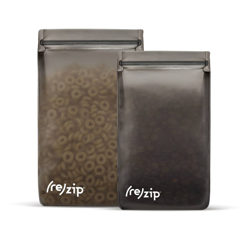 (re)zip Reusable Leak-proof Food Storage Tall Pantry Bag - 6-Cup & 8-Cup - Gray - 2pk