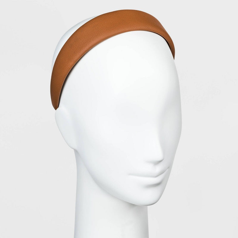 Faux Leather Hard Headband - Universal Thread Brown