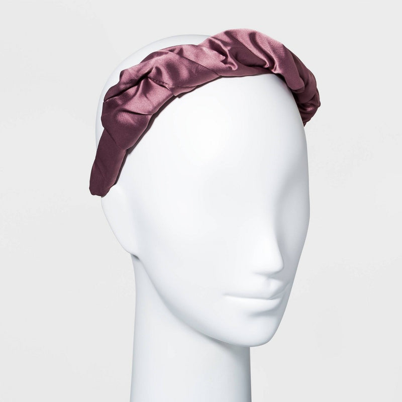Satin Puff Scrunch Headband - A New Day Mauve