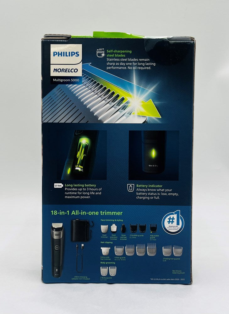 Philips Norelco Series 5000 Multigroom Men's Rechargeable Electric Trimmer - MG5910/49 - 18pc