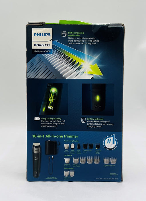 Philips Norelco Series 5000 Multigroom Men's Rechargeable Electric Trimmer - MG5910/49 - 18pc