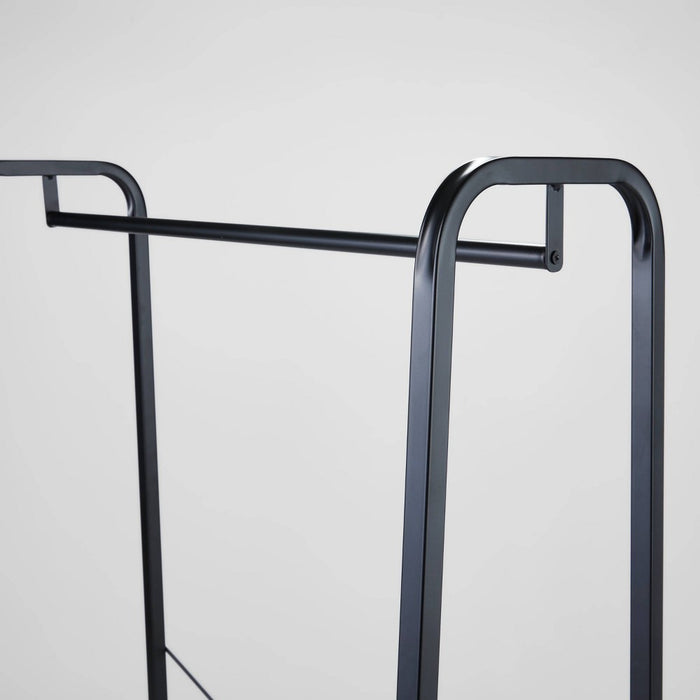 Single Shelf Garment Rack Black Metal with Natural Wood - Brightroom (LOCAL PICKUP ONLY)