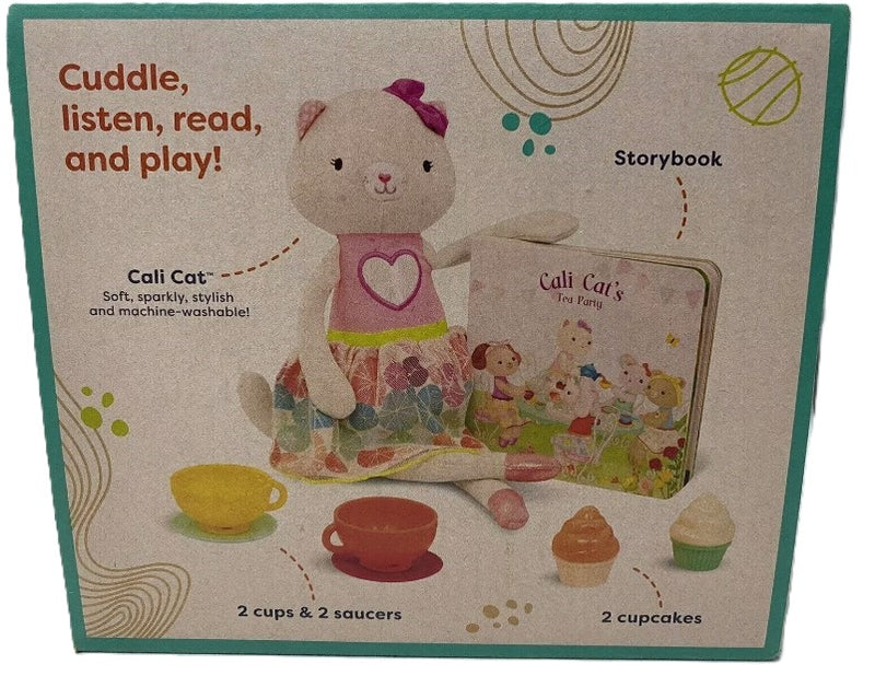 B. toys Plush Cat, Board Book & Tea Set - Tippy Toes Cali Cat