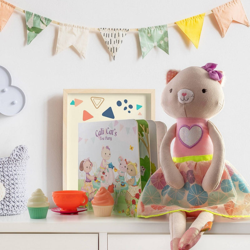 B. toys Plush Cat, Board Book & Tea Set - Tippy Toes Cali Cat