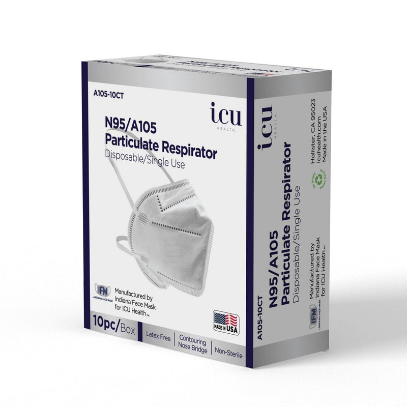 ICU Health N95 Respirator Mask - White - 10ct