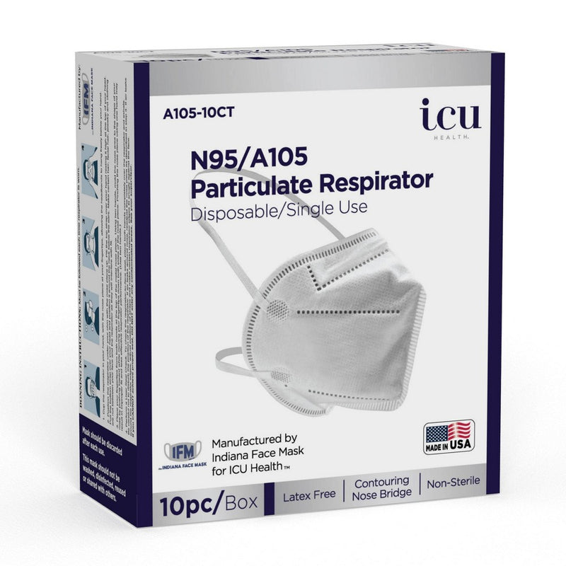 ICU Health N95 Respirator Mask - White - 10ct