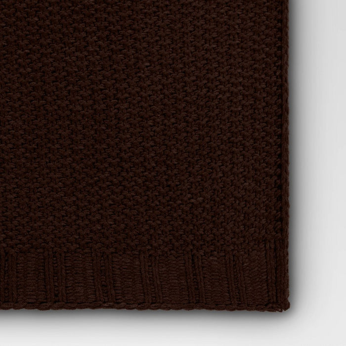 Solid Chenille Knit Throw Blanket Dark Brown - Threshold