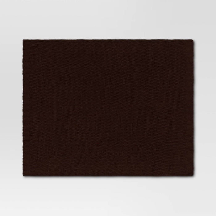 Solid Chenille Knit Throw Blanket Dark Brown - Threshold