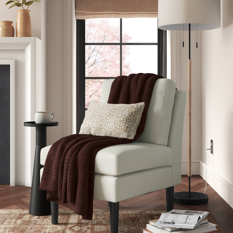 Solid Chenille Knit Throw Blanket Dark Brown - Threshold