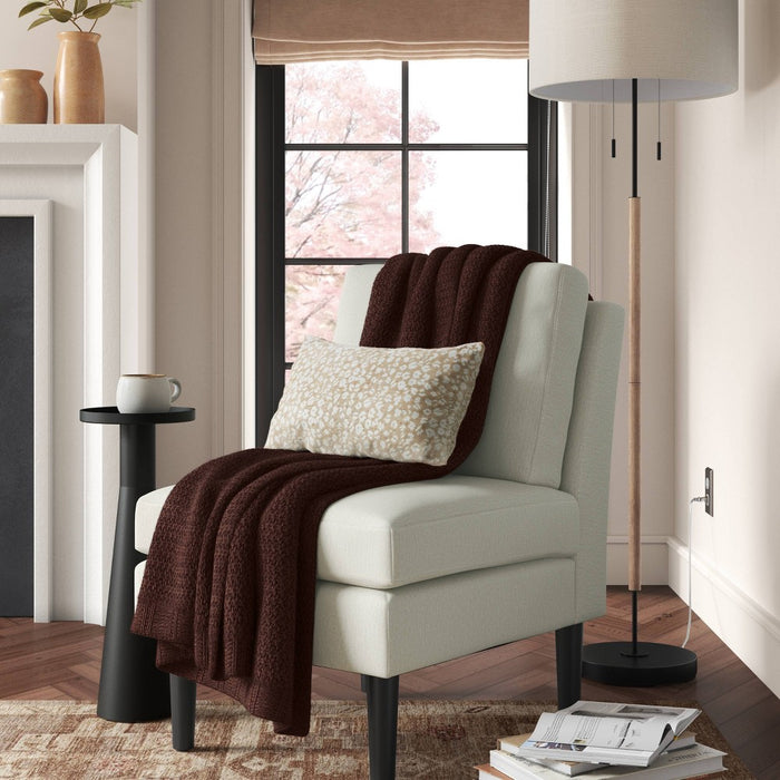 Solid Chenille Knit Throw Blanket Dark Brown - Threshold
