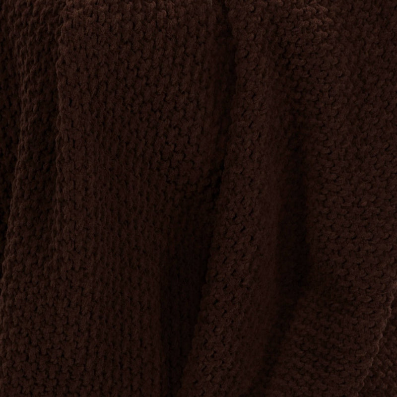 Solid Chenille Knit Throw Blanket Dark Brown - Threshold