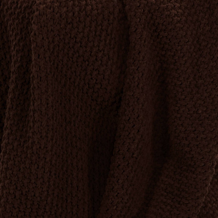 Solid Chenille Knit Throw Blanket Dark Brown - Threshold