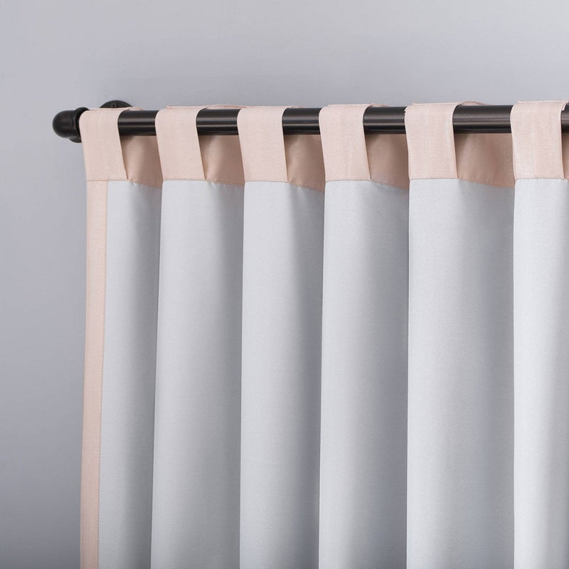 84"x50" Evelina Faux Dupioni Silk Thermal Extreme 100% Blackout Back Tab Curtain Panel Blush Pink - Sun Zero