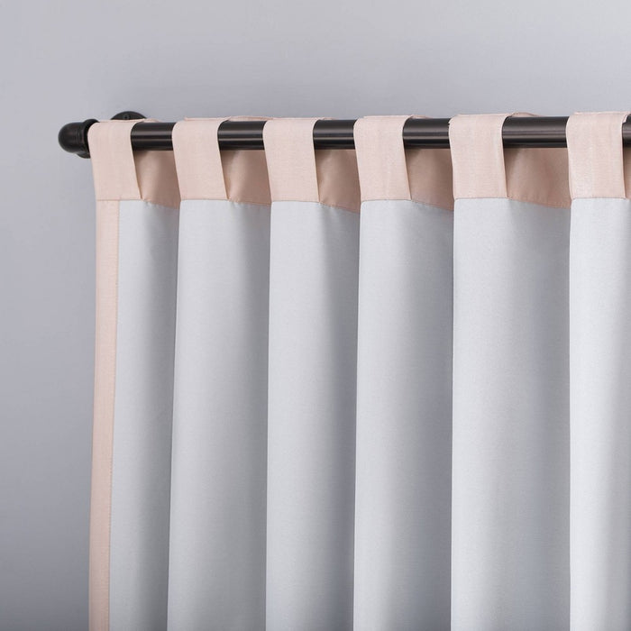 84"x50" Evelina Faux Dupioni Silk Thermal Extreme 100% Blackout Back Tab Curtain Panel Blush Pink - Sun Zero