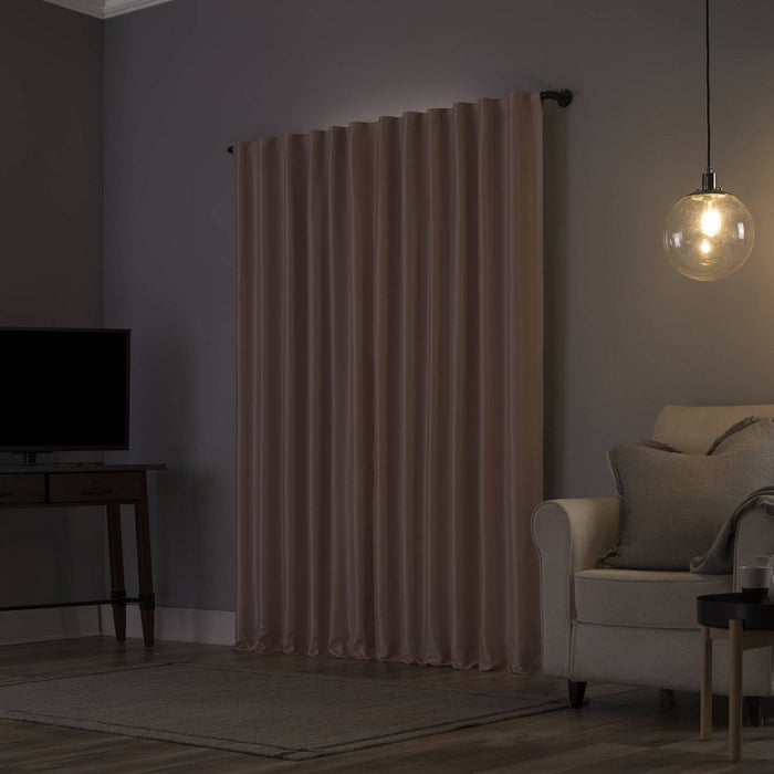 84"x50" Evelina Faux Dupioni Silk Thermal Extreme 100% Blackout Back Tab Curtain Panel Blush Pink - Sun Zero